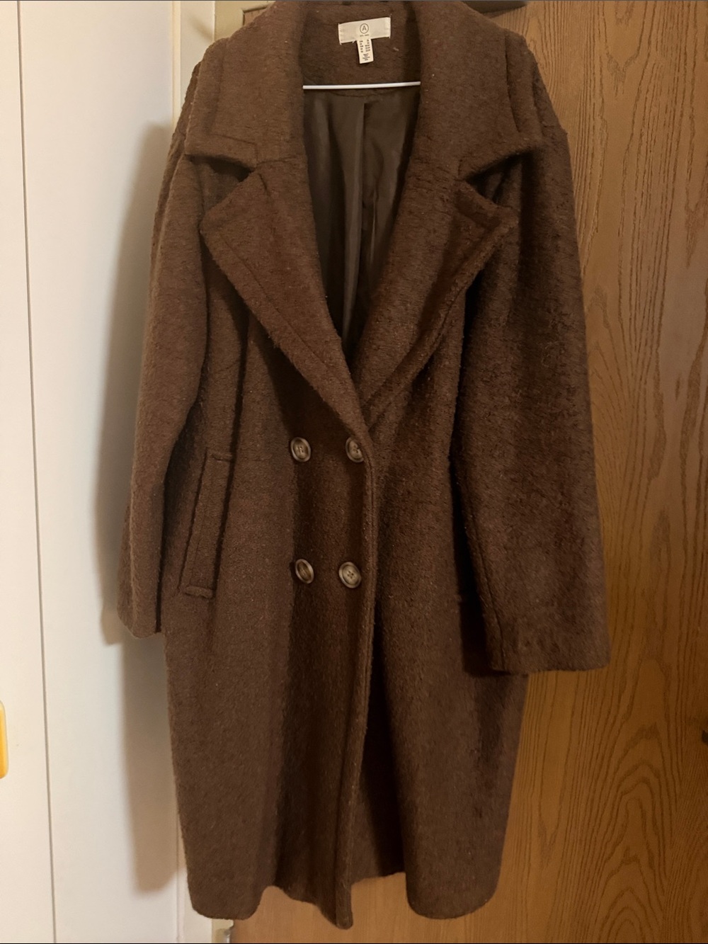 Double Breasted Brown wool lined coat